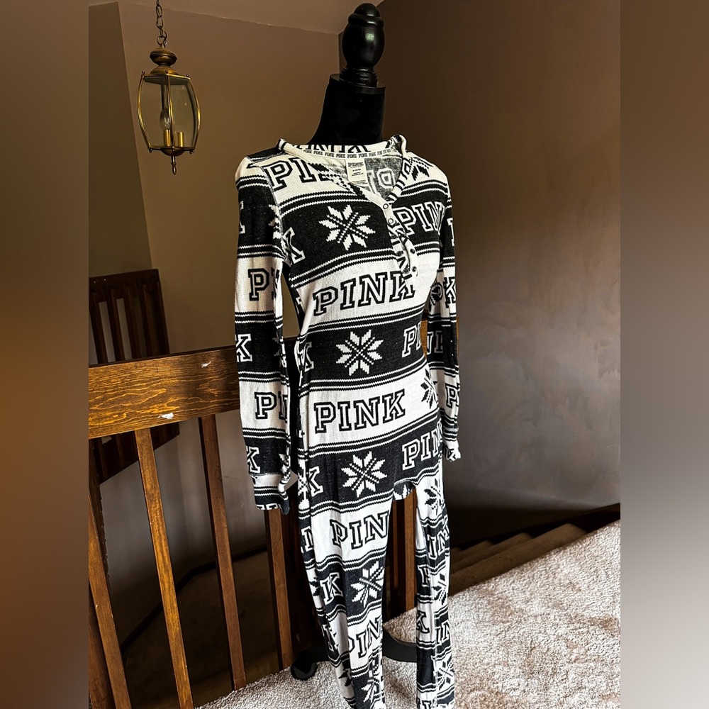 Pink Victoria Secret Pajama Onesie